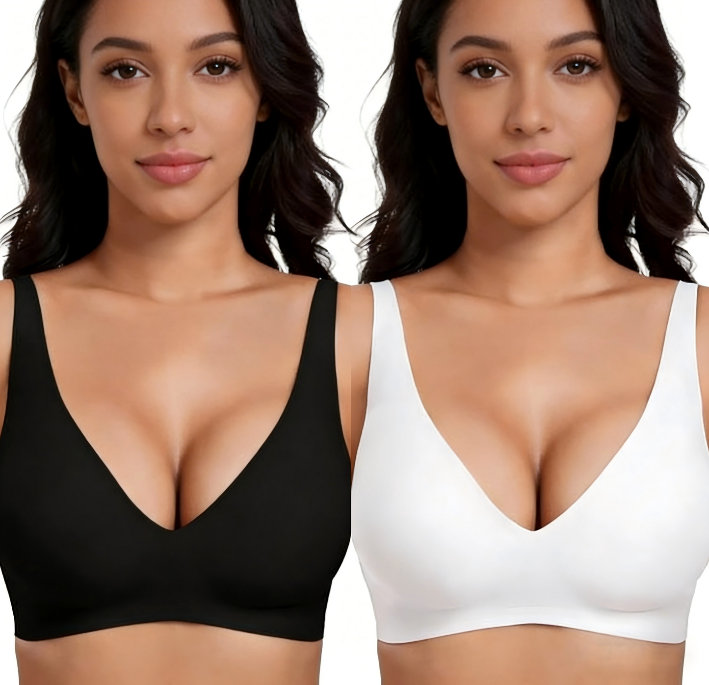 šLAST DAY SALE 50% OFFā”50K+ SOLD!!šJelly Wireless Womens Comfortable Wireless Bras Push Up Bralettes Seamless Tshirts Bras Deep V Everyday Bras