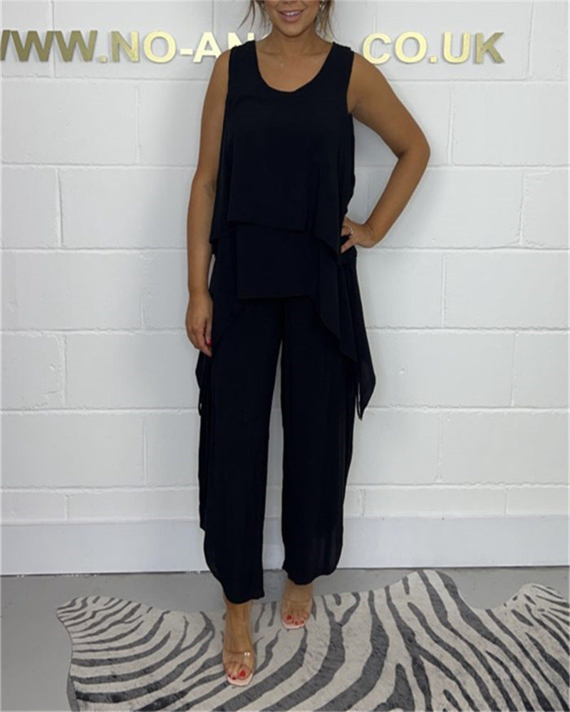 🌸Summer Specials🌸 Casual Sleeveless Loose Top and Pants Suit