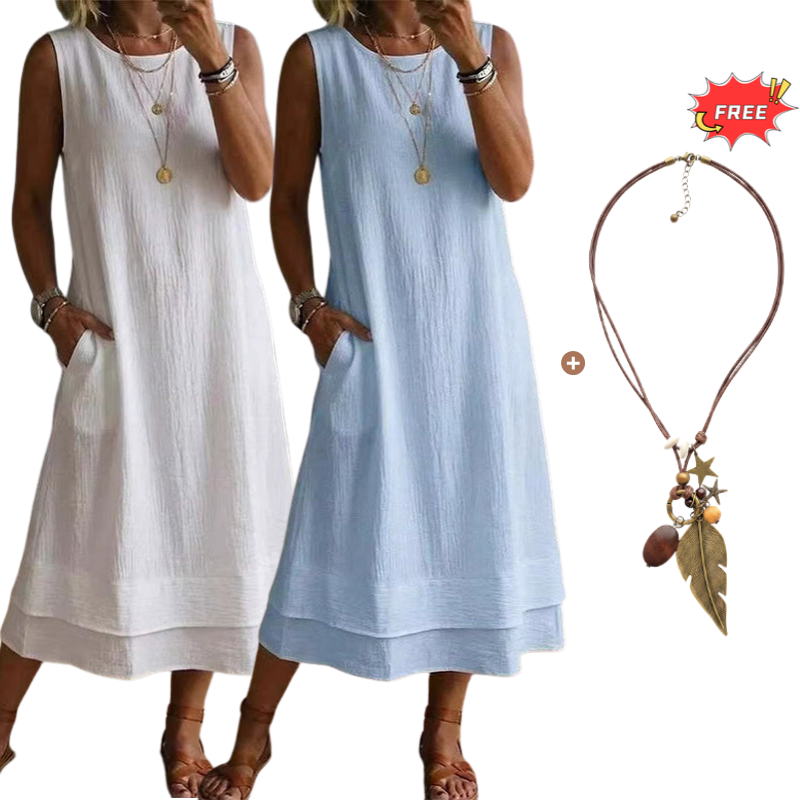 👗💗LAST DAY SALE 70% OFF⚡50K+ SOLD💕☀️Women's Summer Sleeveless Tiered Dress - Effortless & Breezy Style🔥