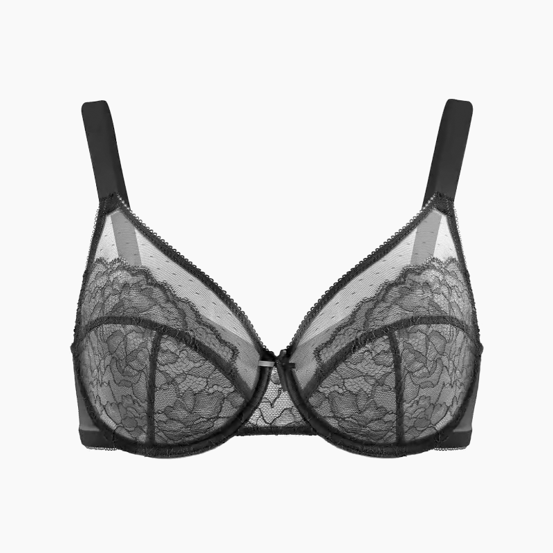 HSIA Enchante Minimiser Bra for Women Full Coverage Underwired Lace Bra Plus Size Support and Lift Unlined Floral Bra for Heavy Bust
