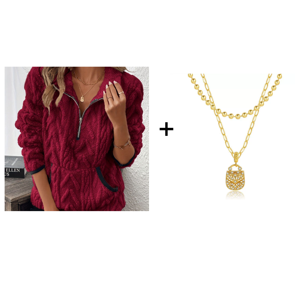 Half-Zip Fuzzy Sweatshirt 🍂 | Cloud-Soft + Roomy Pockets – Comfy Daily/Lounge