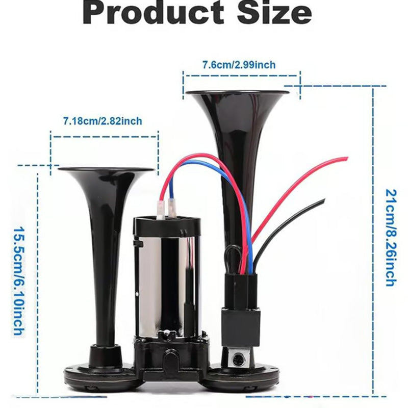 ⏰Train Air Horn 120dB – Fits Trucks, Cars & Boats | 12V/24V, Waterproof & Tool-Free Install 🚛🔊