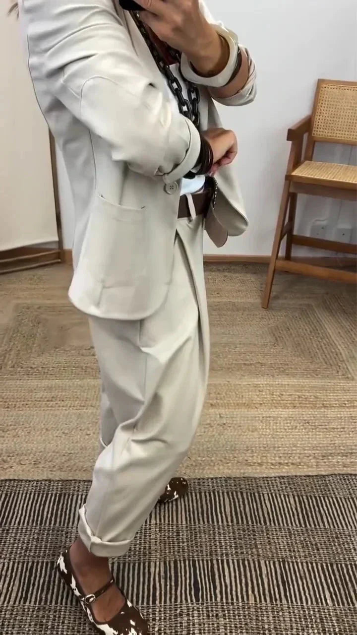 💎 Women's Collar Jacket & Pants Suit – Tailored Fit, Breathable Silhouette & Effortless Commute-to-Event Style 👖✨