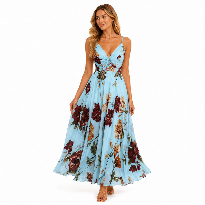 ๐ข๐ข50% OFF !! โฐ 2026 Sale โ Over 36,000 Sold ๐ Women Floral Spaghetti Strap Maxi Dress โ Summer Vacation Outfit ๐ธ