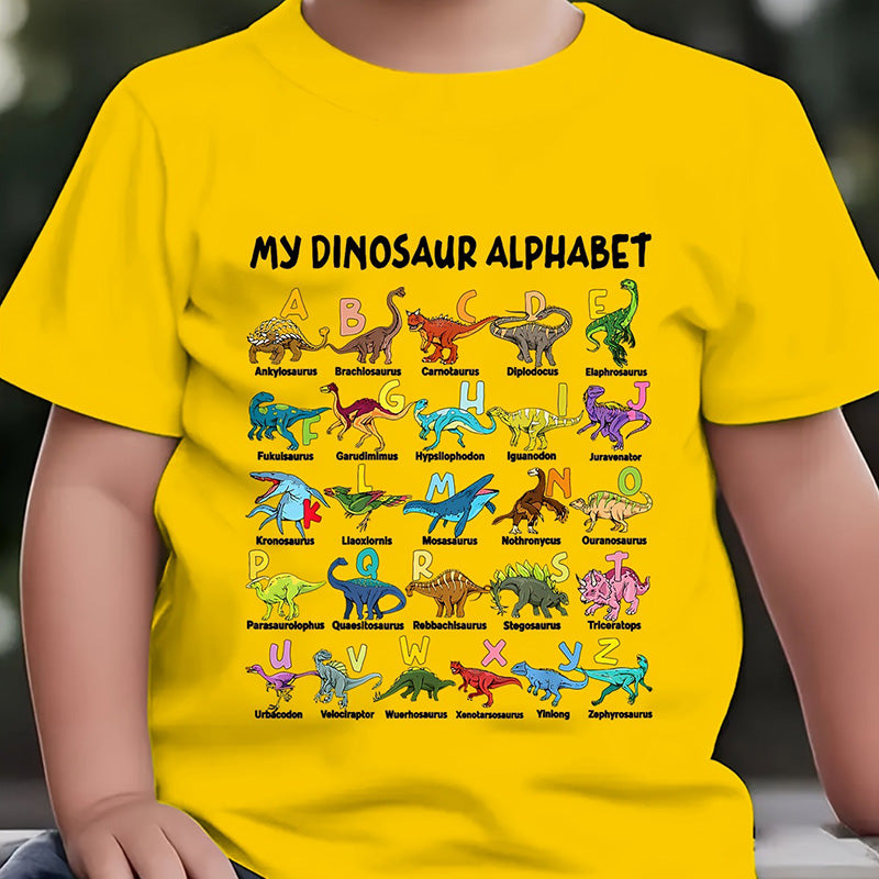 ๐ฅ๐ New Arrival: Half-Price Offer ๐ฅ Children's T-shirt with Dinosaur and Letter Prints