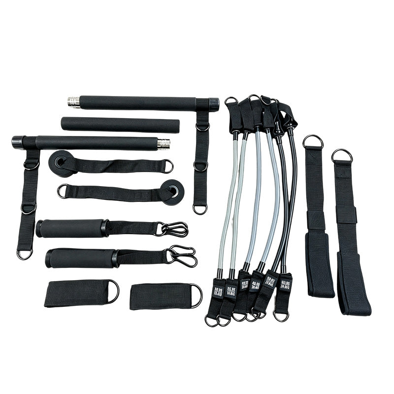 📏 Portable Pilates Bar Kit with 6 Resistance Bands – Adjustable Straps for 5’3″+, Full-Body Toning for Home & Travel 💪🧘♀️