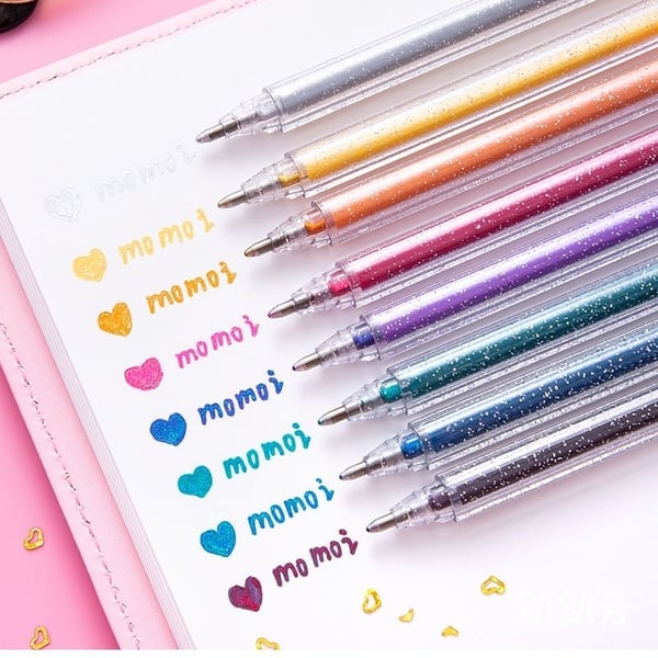 🎁 Glitter Gel Pen Set – Smooth Writing, 10 Colors & Quick-Dry Ink 🎨