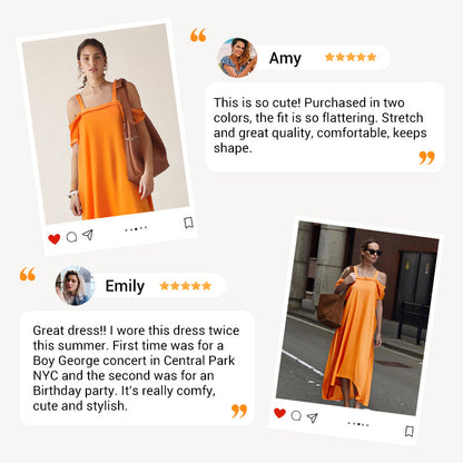 🏖️Summer Specials💃Women's Cold Shoulder Casual Maxi Dress