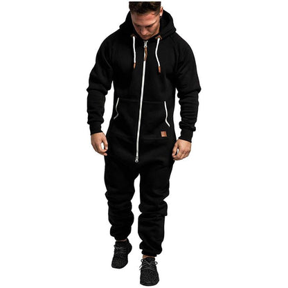 🎁New Arrivals 50% OFF💥Hooded Fleece Solid Color Jumpsuit