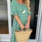 Round Neck Polka Dot Print Midi Dress