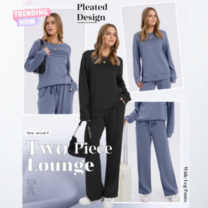 🔥LAST DAY SALE 70% OFF👍✨Women's Crew Neck Top & Drawstring Pants Set