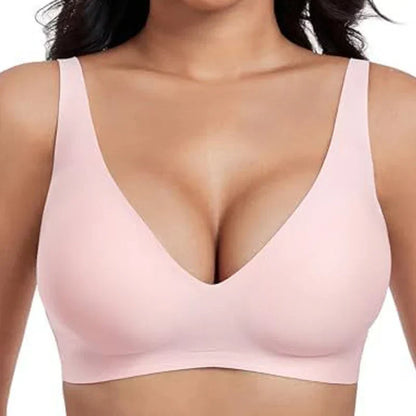 💗LAST DAY SALE 50% OFF⚡50K+ SOLD!!💕Jelly Wireless Womens Comfortable Wireless Bras Push Up Bralettes Seamless Tshirts Bras Deep V Everyday Bras