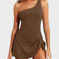 ⛱️⛱️Last Day Sale 49% OFF🔥One Shoulder Skirted One Piece Swimsuit
