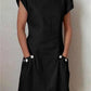 Solid Color Pocket Button Dress