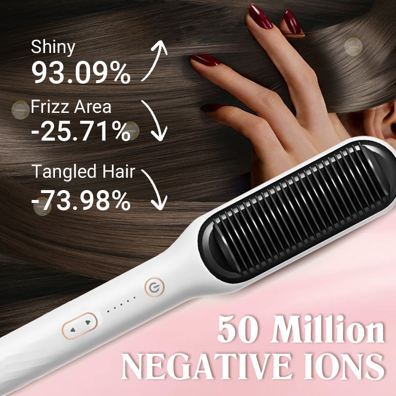 ✨Last Day Special Price £18.99!!💥Negative Ion Hair Straightener Styling Comb💇‍♀
