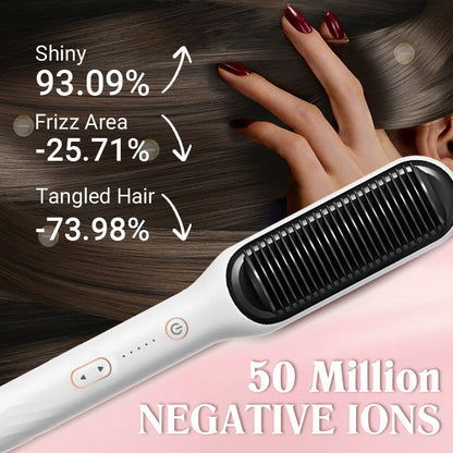 ✨Last Day Special Price £18.99!!💥Negative Ion Hair Straightener Styling Comb💇‍♀