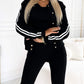 Women's three-piece baseball jacket and pants set