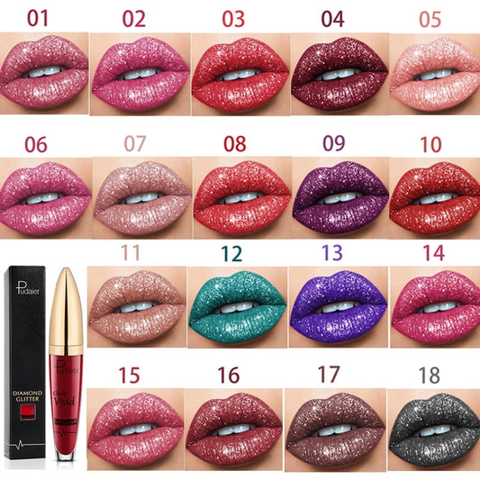 🎁BUY 2 PAY 1 🎁18 Color Diamond Shiny Long Lasting Lip Gloss👄