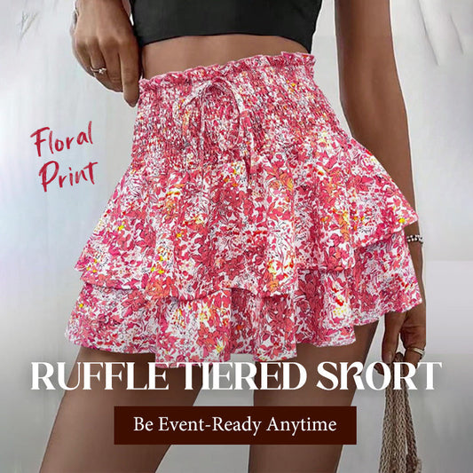🌸Lightweight Slimming Floral Ruffle Tiered Skirt✨