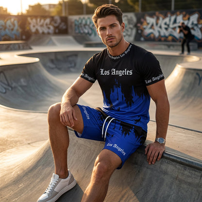 👕 LIMITED-TIME 50% OFF! 🩳 Men's Graphic Print T-Shirt & Shorts Set – Coordinated, Soft, Adjustable Waist 🌴