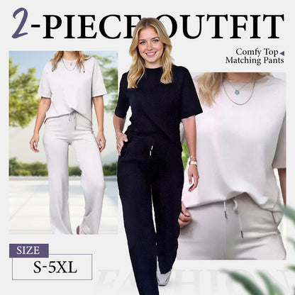 🔥🎁New arrival 50% OFF💥✨Chic Women's 2-Piece Outfit – Comfy Top & Matching Pants
