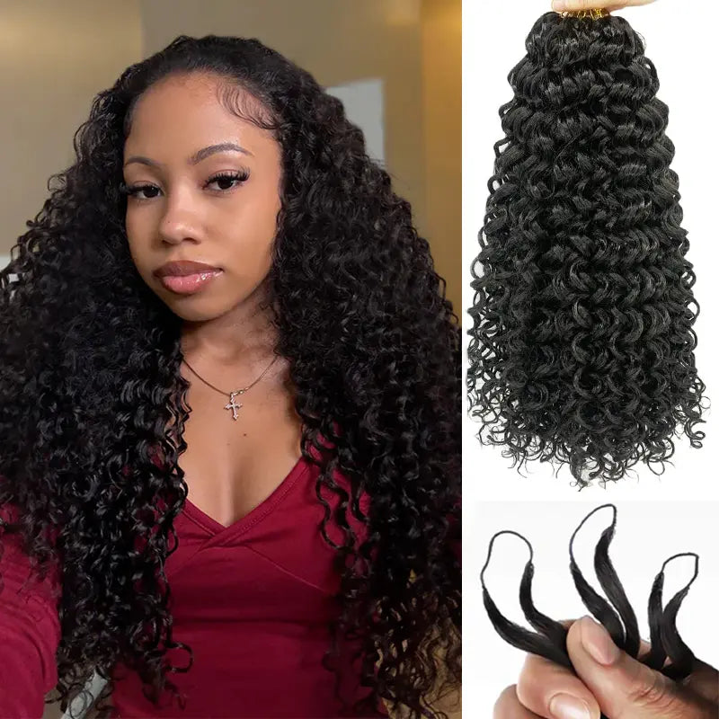 ISEE HAIR Human Hair Crochet Extensions Miracle Knots Pre-Separated 50g/Pack – Knotless Boho Braids, 4-5 Packs for Full Head, Multiple Curly & Wave Textures