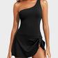 ⛱️⛱️Last Day Sale 49% OFF🔥One Shoulder Skirted One Piece Swimsuit