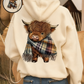 💖CHRISTMAS SALE 50% OFF!!🎁Cute Highland Cow Cozy Fleece-Lined Hooded Sweatshirt