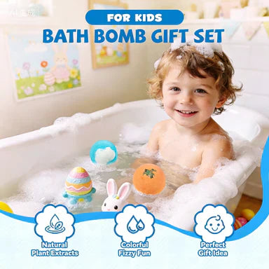 🔥LAST DAY 49% OFF - 🛁 Natural Bath Bombs for Kids with Mega Bubbles & Surprise Inside 🥚✨