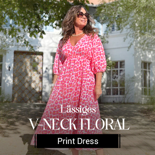 🏖️Summer Cool Deal: 49% OFF!!🎀Women's V-Neck Printed Dress