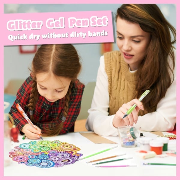 🎁 Glitter Gel Pen Set – Smooth Writing, 10 Colors & Quick-Dry Ink 🎨