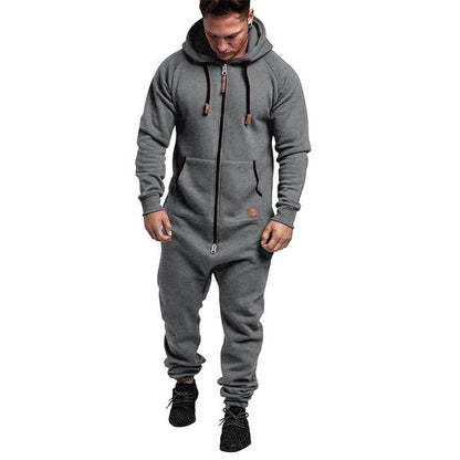 🎁New Arrivals 50% OFF💥Hooded Fleece Solid Color Jumpsuit
