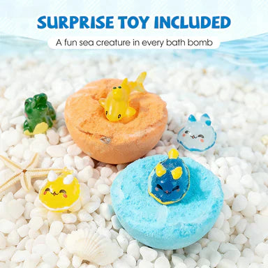 🔥LAST DAY 49% OFF - 🛁 Natural Bath Bombs for Kids with Mega Bubbles & Surprise Inside 🥚✨