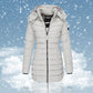 Winter women's mid-length padded jacket warm solid color hooded jacket【FREE SHIPPING】