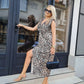 🌸Spring Specials🌸 Woman’s Deep V-Neck Leopard Print Slit Dress