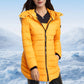 Winter women's mid-length padded jacket warm solid color hooded jacket【FREE SHIPPING】