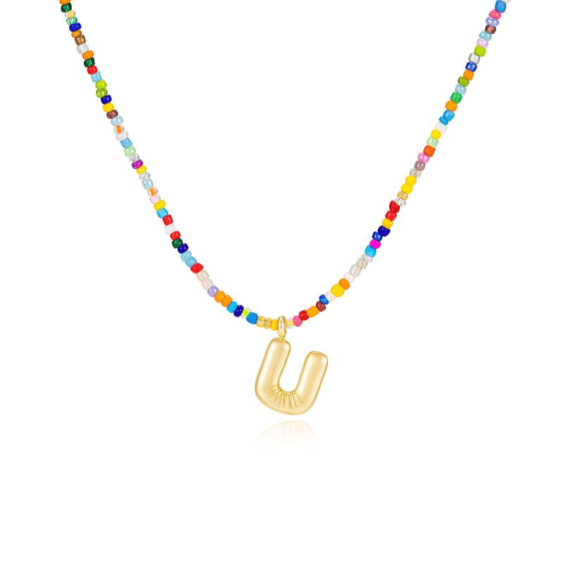 💜LAST DAY PROMOTION - 50%OFF💜 Letter Beaded Necklace for Women🔤A-Z