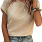 🏆 50K+ SOLD! Almost Gone-⚡2026 Summer Outfit Womens Short Sleeve Tops Round Neck Ruffle Casual Summer Textured Work T Shirts Tee Blouse