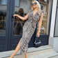 🌸Spring Specials🌸 Woman’s Deep V-Neck Leopard Print Slit Dress