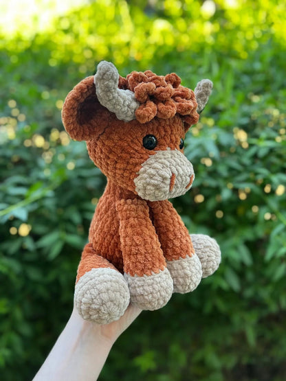 🎅Christmas Sale 50% OFF!!🎄🔥Crochet Highland Cow Amigurumi Pattern🐮- DIY Kit & Finished Plush