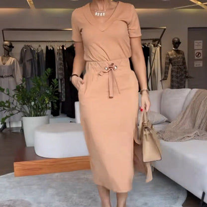 ⏳Limited Time 49% Off💥Women's V-Neck Top and Skirt Set