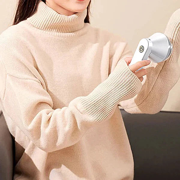 Rechargeable Fabric Shaver with 2 Replaceable Stainless Steel 6-Leaf Blades(1 Free Extra Included) | Lint Remover with 3-Speed Settings  - Efficient Sweater and Lint Shaver for Clothes, Removing Fuzz, Lint Balls, Pills, and Hairballs.Christmas Gift.