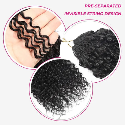 ISEE HAIR Human Hair Crochet Extensions Miracle Knots Pre-Separated 50g/Pack – Knotless Boho Braids, 4-5 Packs for Full Head, Multiple Curly & Wave Textures