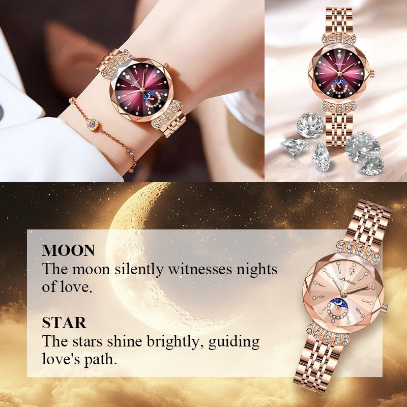 🎀49%OFF New Year Sale🎀Fashionable Diamond Moon Star Watch for Women