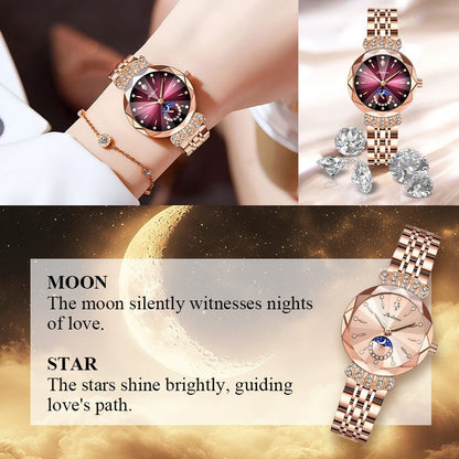 🎀49%OFF New Year Sale🎀Fashionable Diamond Moon Star Watch for Women