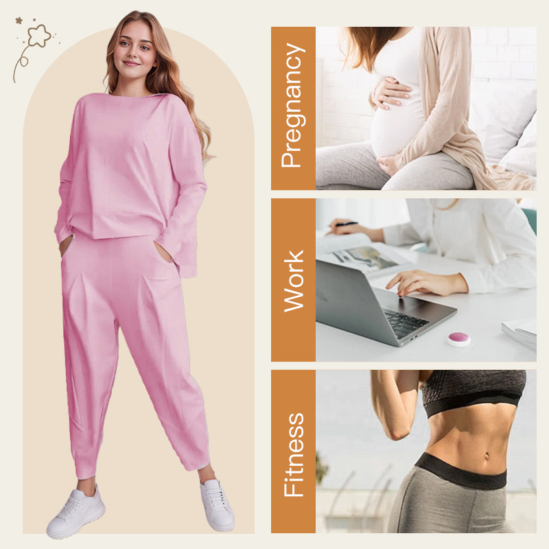 💥Limit Time 50% OFF 💕🤍Round-Neck Long-Sleeved Top ＆ Pants 2-Piece Set