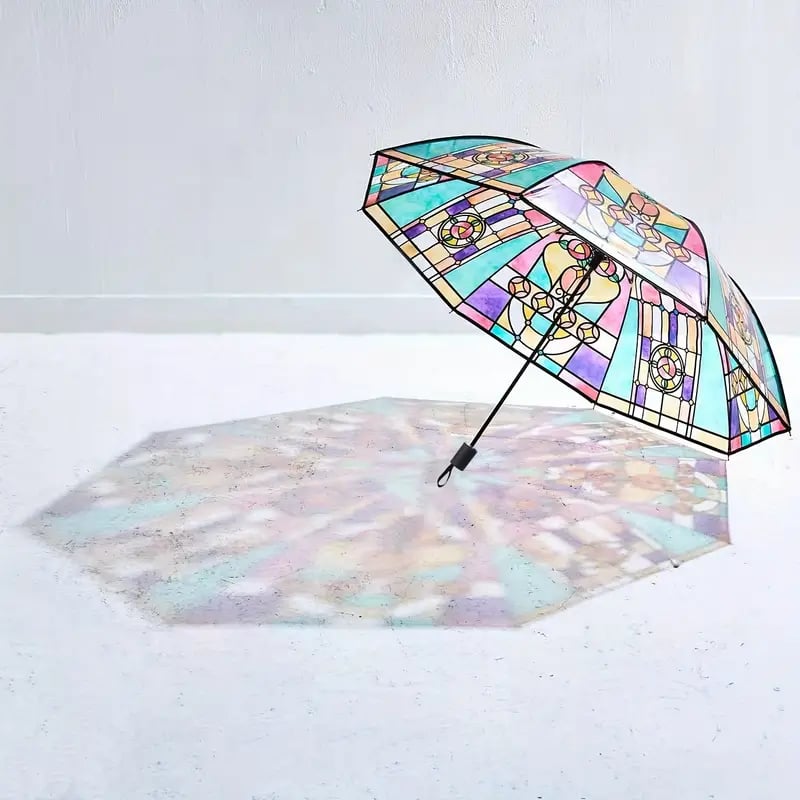 🔥Hot Sale 💦 -Vintage Stained Glass Automatic Umbrella