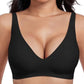 💗LAST DAY SALE 50% OFF⚡50K+ SOLD!!💕Jelly Wireless Womens Comfortable Wireless Bras Push Up Bralettes Seamless Tshirts Bras Deep V Everyday Bras