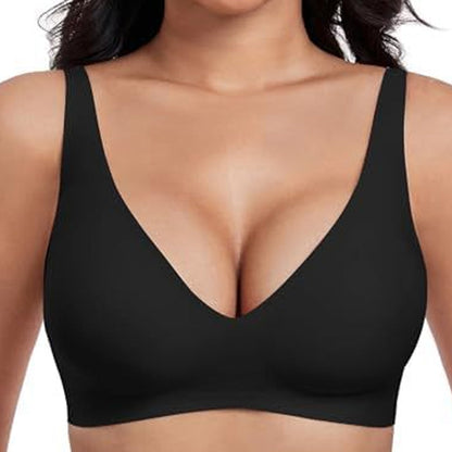 💗LAST DAY SALE 50% OFF⚡50K+ SOLD!!💕Jelly Wireless Womens Comfortable Wireless Bras Push Up Bralettes Seamless Tshirts Bras Deep V Everyday Bras