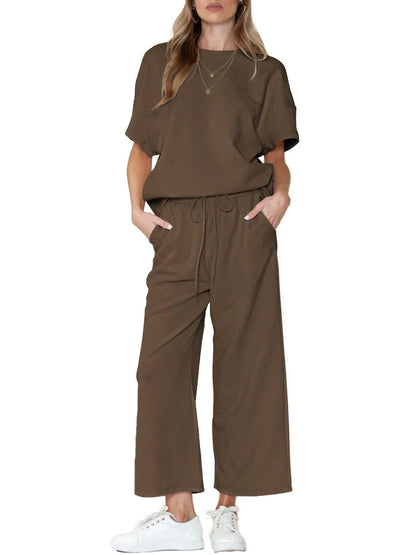 🔥HOT SALE🔥WOMEN'S TEXTURED LOOSE FIT T SHIRT SET